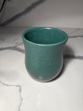 New Handcrafted Speckled Turquoise Pottery Cup